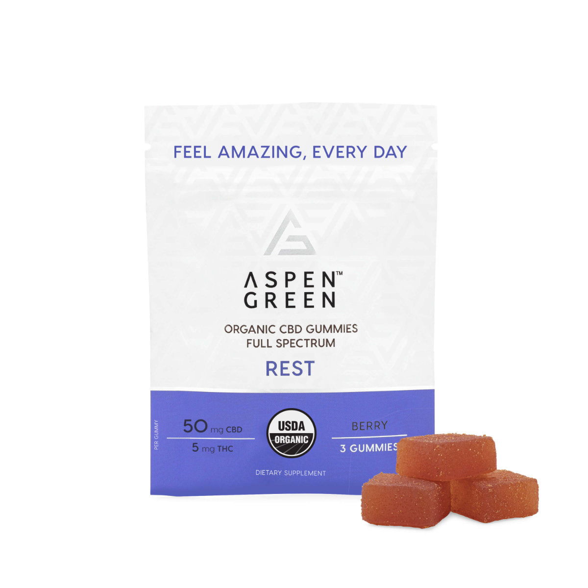 Aspen Green Rest Organic Full Spectrum CBD Gummies (3 Gummies)