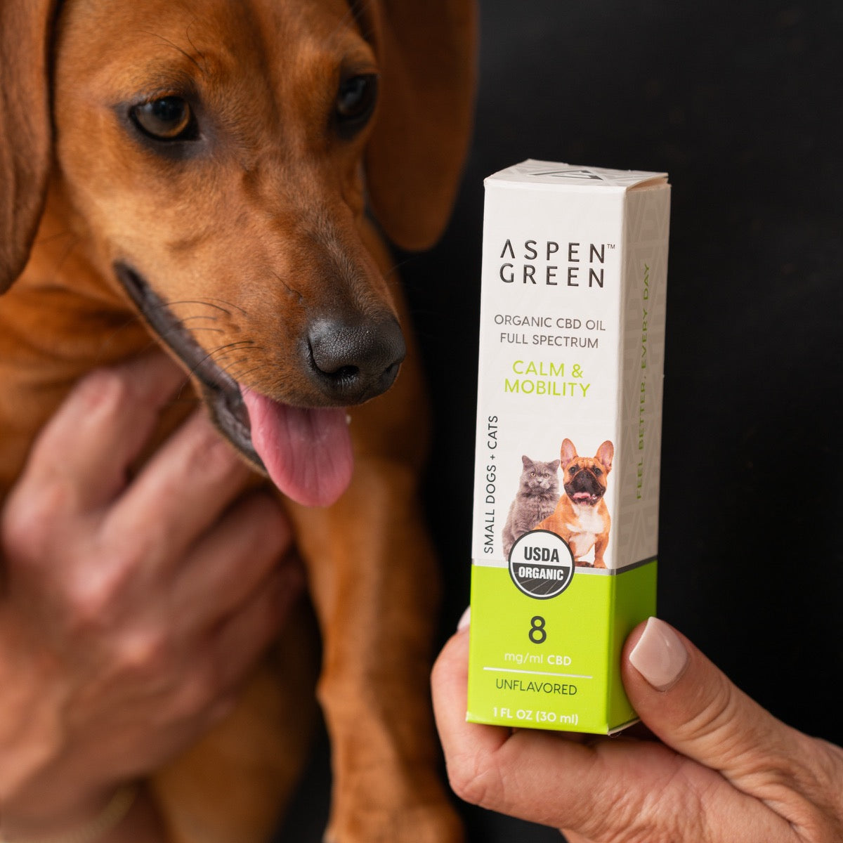 Aspen Green Small Dogs & Cats Organic Full Spectrum CBD Oil – Unflavored