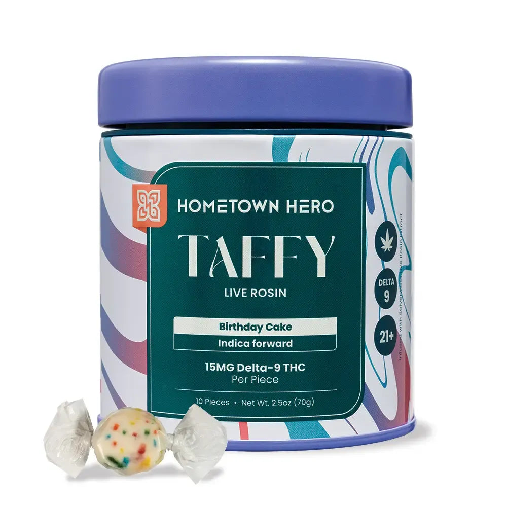 Hometown Hero Live Rosin Delta 9 THC Taffy 150mg - 450mg