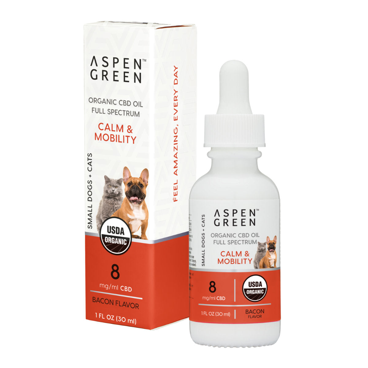 Aspen Green Small Dogs & Cats Organic Full Spectrum CBD Oil – Bacon