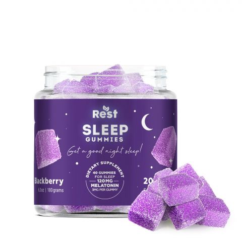 Blackberry Gummies - Melatonin - Rest Sleep Gummies - 120mg Best Sales Price - Gummies