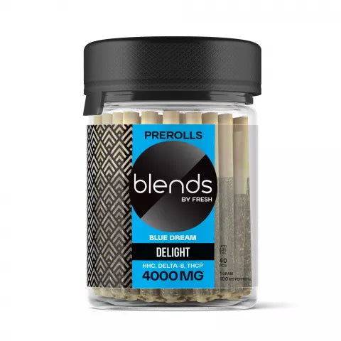 Delight Blend - 1g Blue Dream Pre-Rolls - 100mg HHC, D8, THCP - Blends by Fresh - 40 Joints Best Price