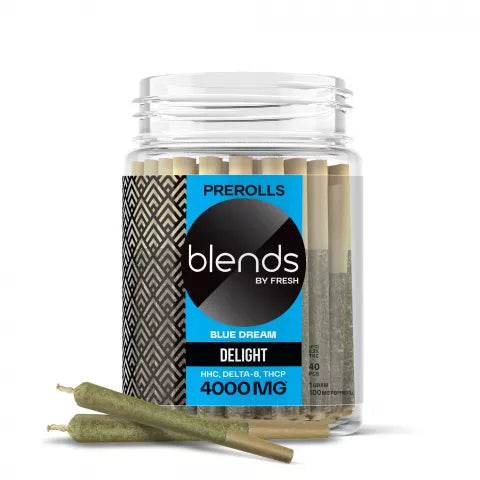 Delight Blend - 1g Blue Dream Pre-Rolls - 100mg HHC, D8, THCP - Blends by Fresh - 40 Joints Best Price