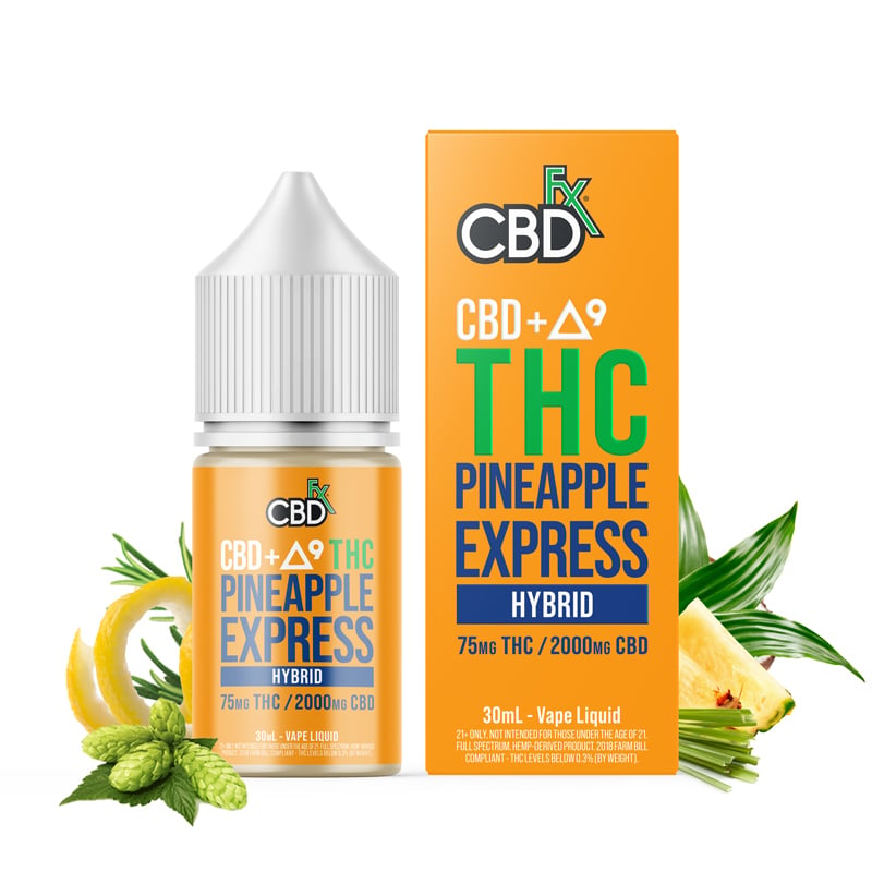 CBDfx CBD + Delta-9 THC Vape Juice: Pineapple Express – Hybrid