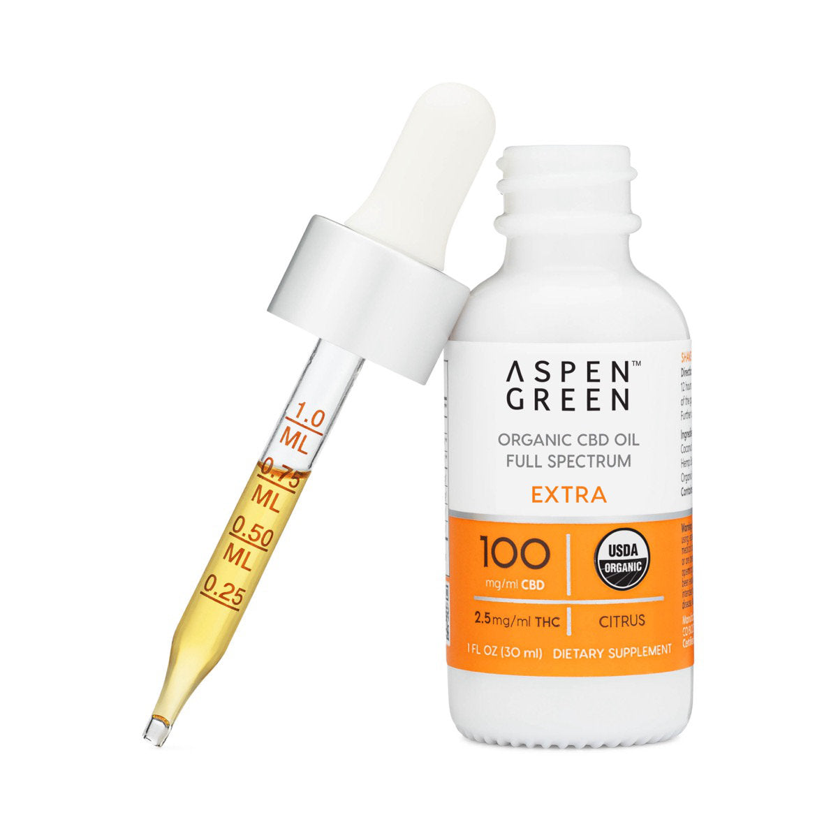 Aspen Green Extra Organic Full Spectrum CBD Oil – Citrus