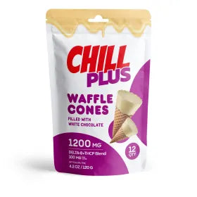 D8, THCP Waffle Cones - 100mg - White Chocolate - Chill Plus