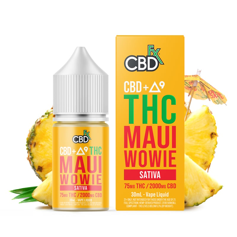 CBDfx CBD + Delta-9 THC Vape Juice: Maui Wowie – Sativa