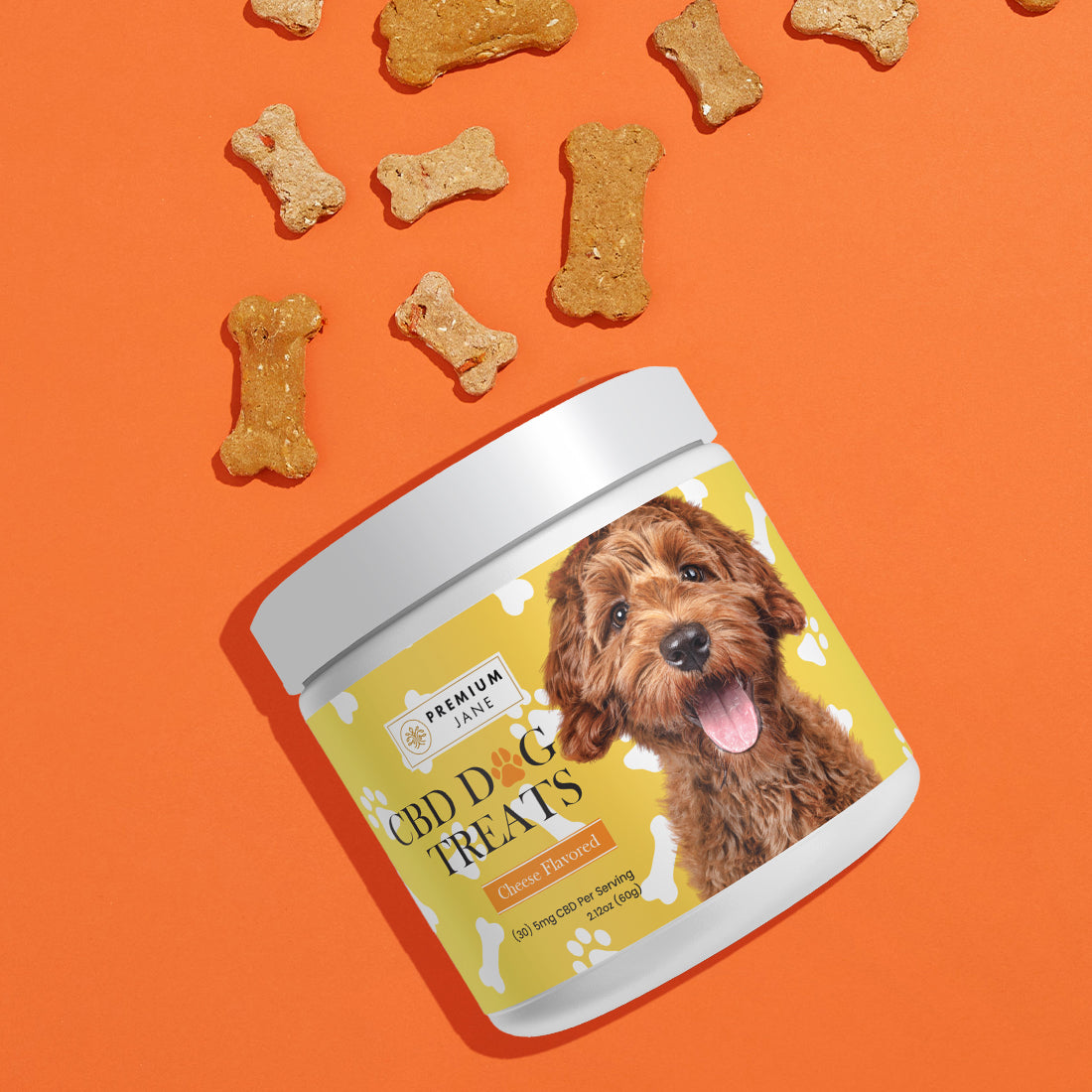 Premium Jane CBD Dog Treats – 150mg (Cheese Flavored)