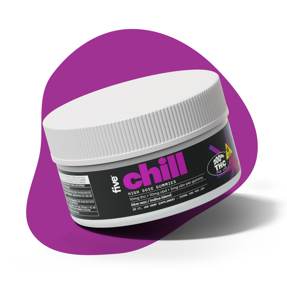 Five CBD indica chill delta-9 thc mood gummies