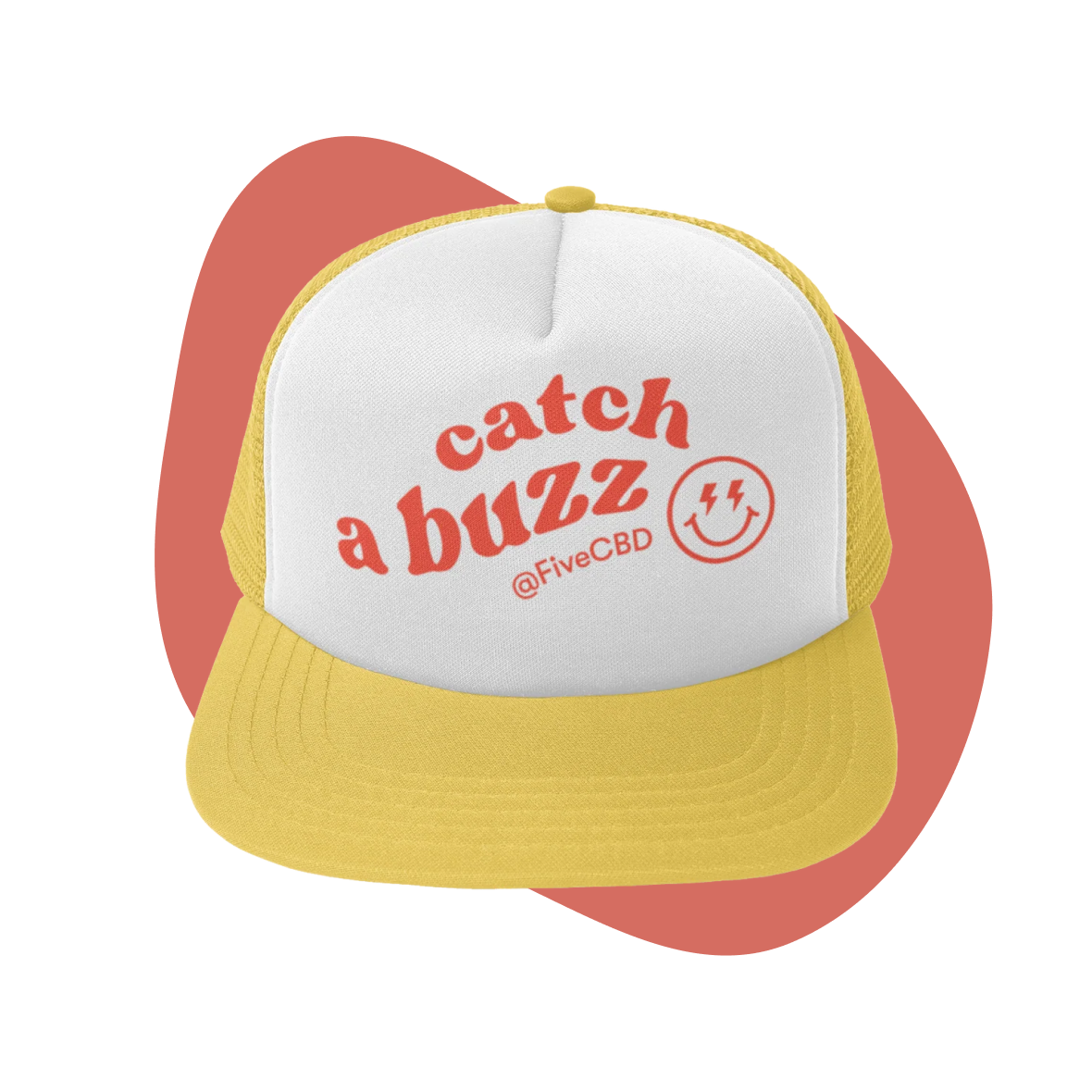 Five CBD “catch a buzz” trucker hat