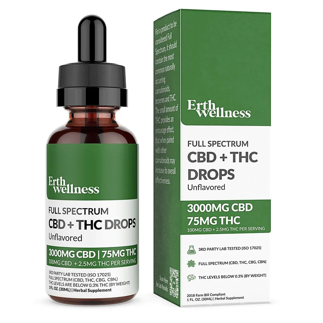 Erth Wellness | CBD + THC Drops 1500mg - 6000mg Best Price