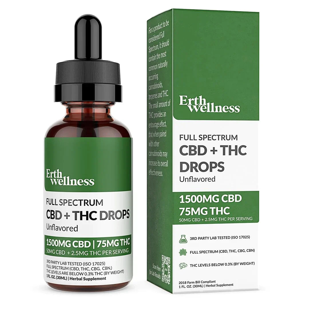 Erth Wellness | CBD + THC Drops 1500mg - 6000mg Best Price