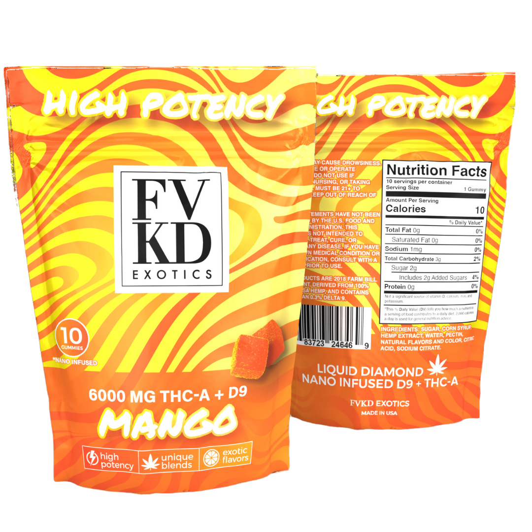 FVKD Exotics High Potency THC-A D9 Gummies 6000mg Best Price