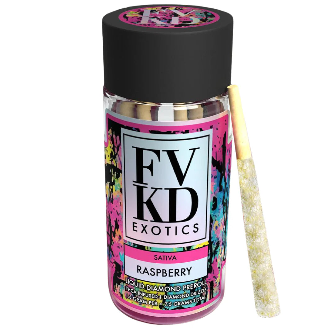 Raspberry FVKD Liquid Diamond Pre Rolls 7.5G 5ct Best Price