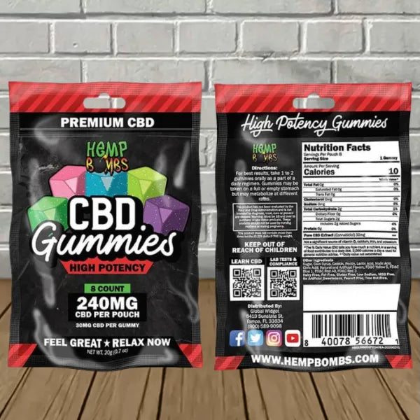 Hemp Bombs High Potency CBD Gummies 240mg