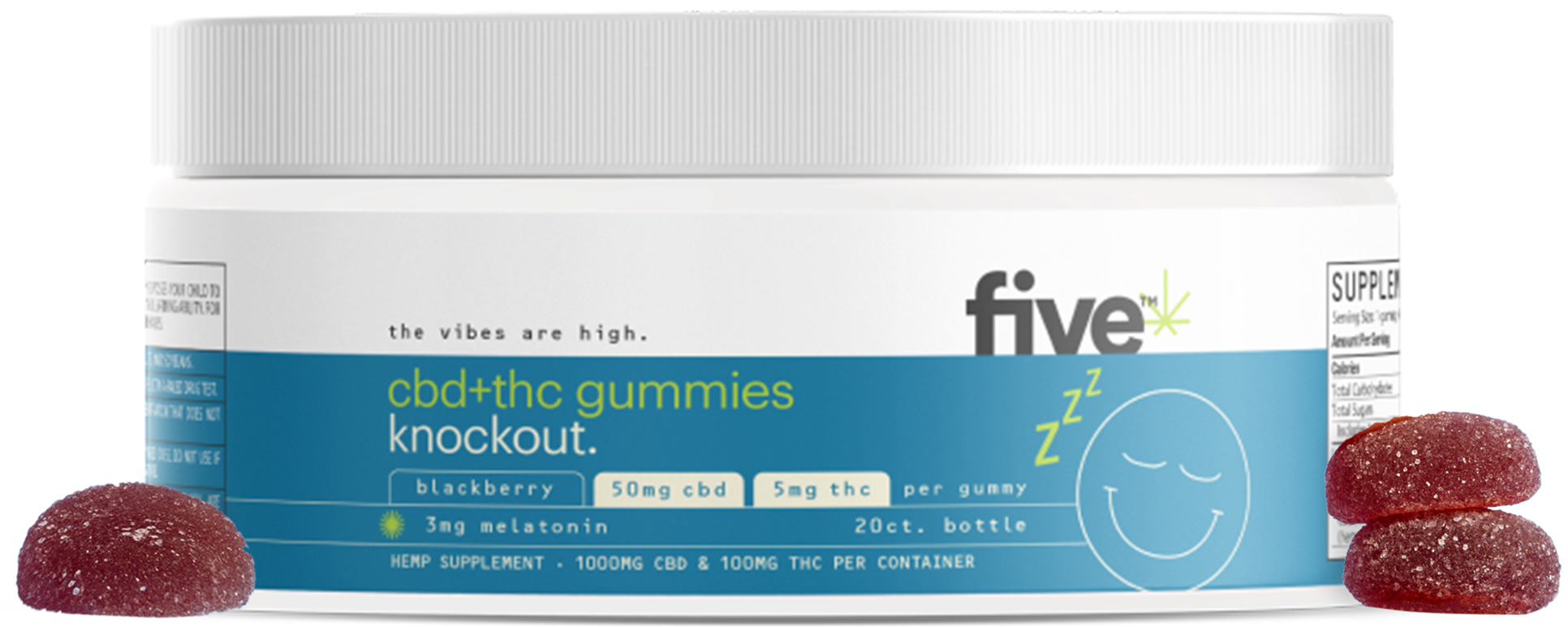 Five CBD: CBD + THC Sleep Gummies (Top 10)