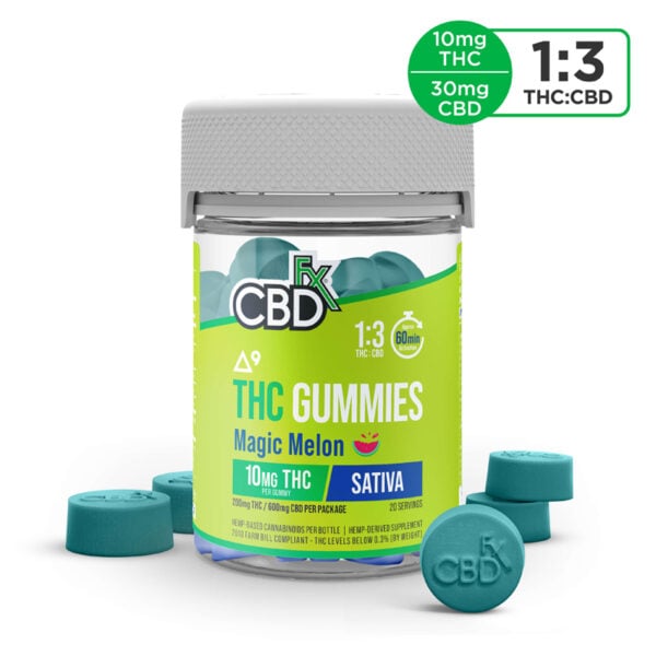 CBDfx THC Gummies + CBD: Magic Melon Sativa – High Potency