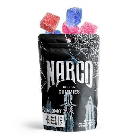 Narco Berries Gummies - Delta 9, Delta 8, Delta 10 Blend - 600MG - Pure Blanco Best Sales Price - Gummies