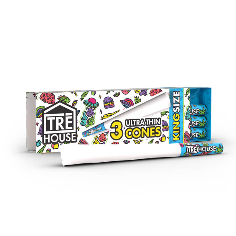 Tre House King-Size Slim Preroll Cones – 3ct – 4pk Bundle