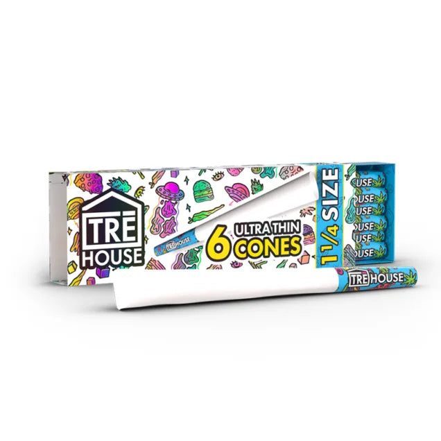 Tre House 1¼” Ultra Thin Preroll Cones – 6ct – 3pk Bundle