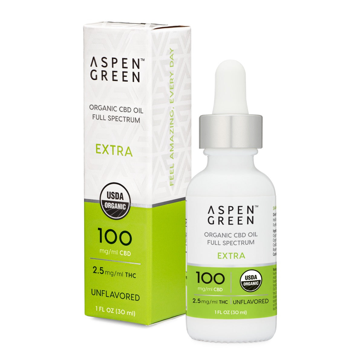 Aspen Green Extra Organic Full Spectrum CBD Oil – Unflavored