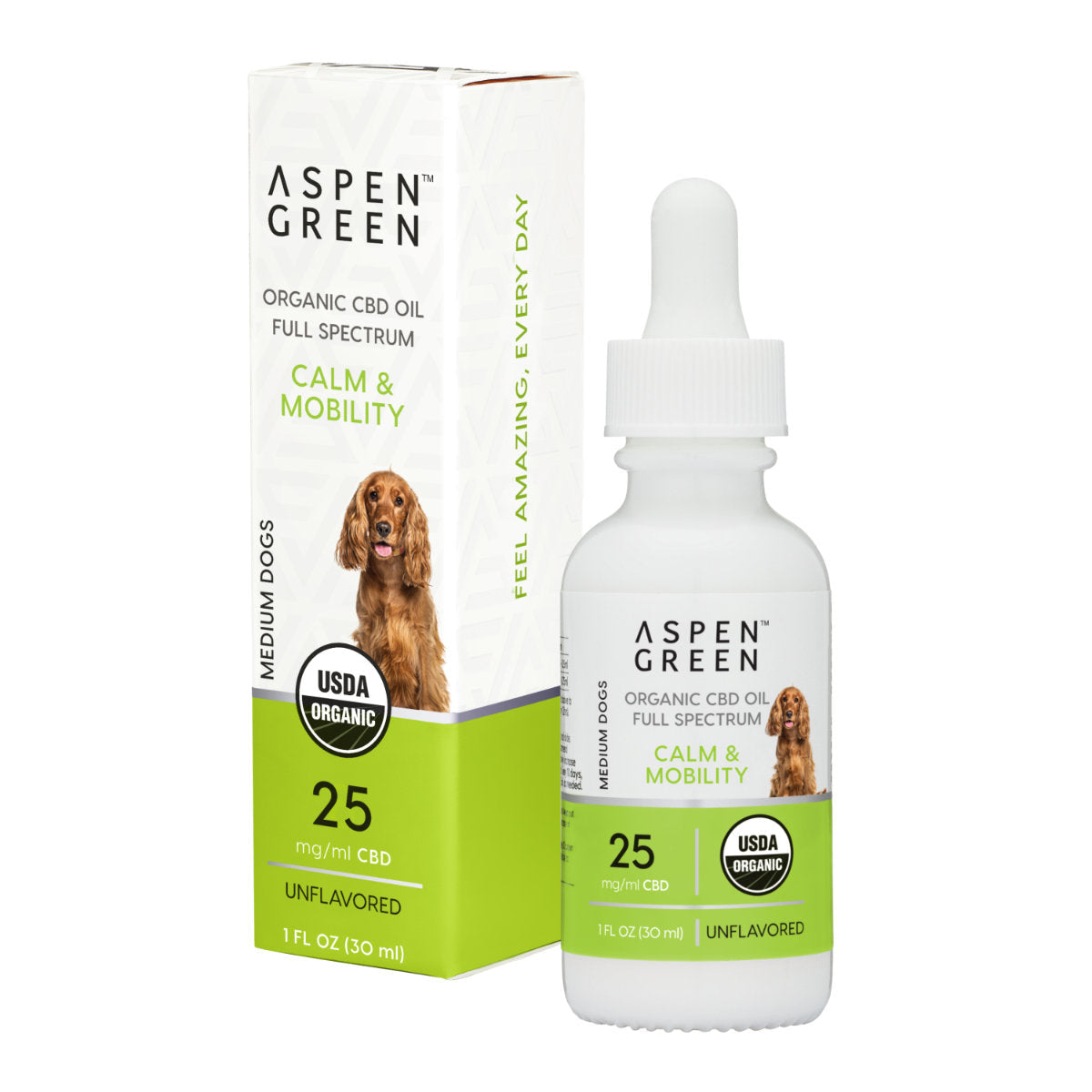 Aspen Green Medium Dogs Organic Full Spectrum CBD Oil – Unflavored