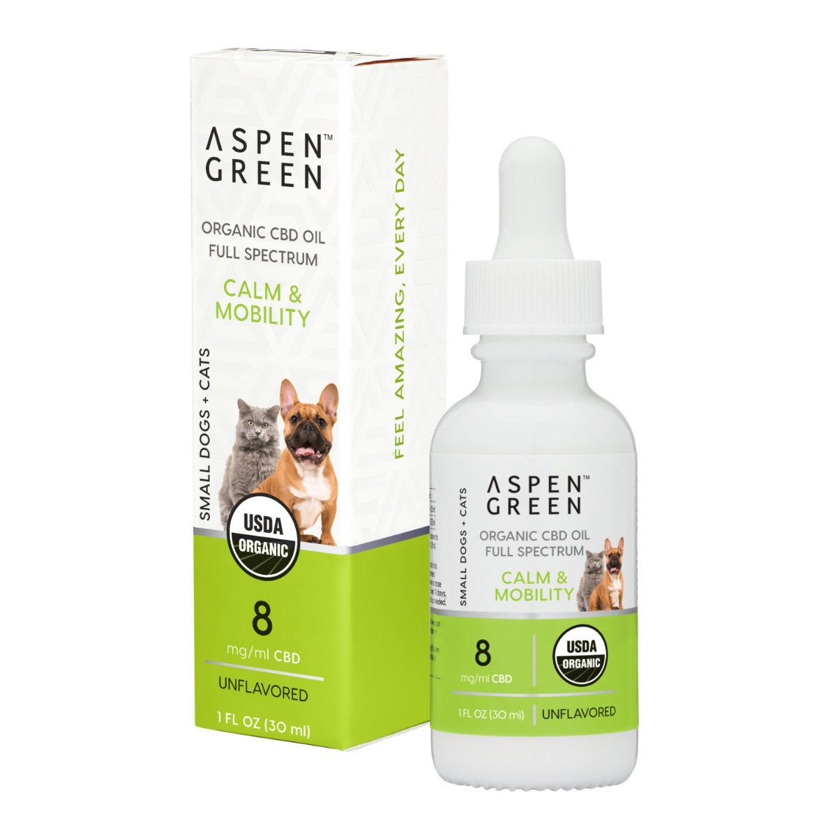 Aspen Green Small Dogs & Cats Organic Full Spectrum CBD Oil – Unflavored