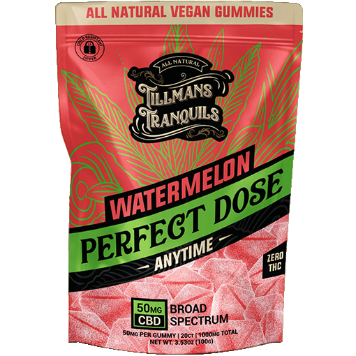 Tillmans Tranquils Watermelon CBD Gummies 50mg Broad Spectrum CBD Best Price