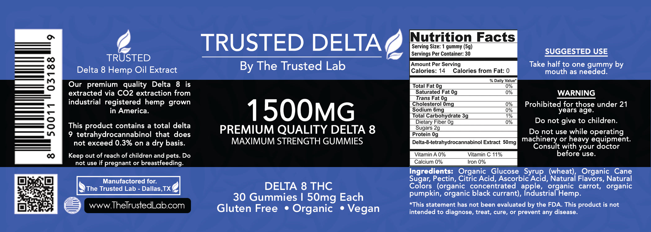 The Trusted Lab Maximum Strength 1,500 MG D8 Gummies Best Price