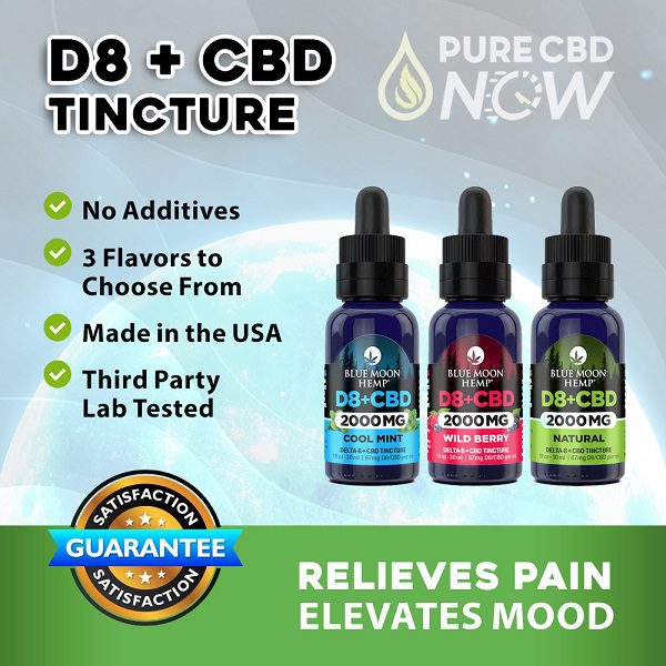 Blue Moon Hemp D8 and CBD Tincture 2000mg Best Price