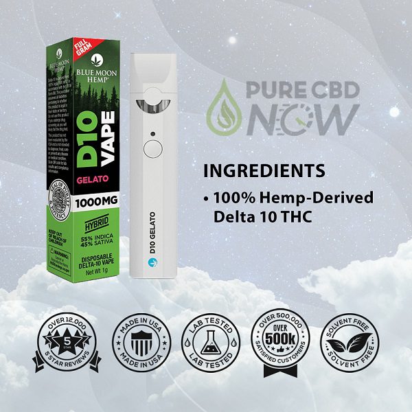 Blue Moon Hemp Delta 10 Disposable Vape Pen 1 Gram Best Price