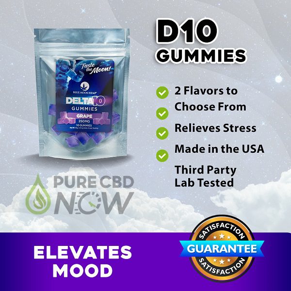 Blue Moon Hemp Delta 10 Gummies 250mg/10ct Best Price