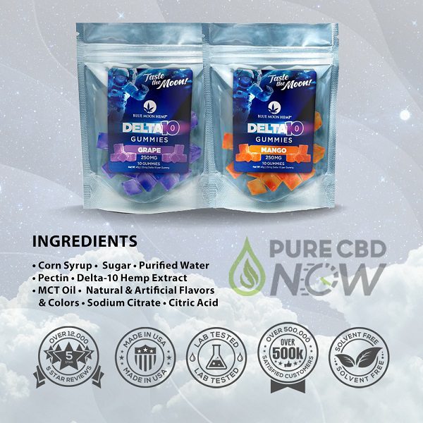 Blue Moon Hemp Delta 10 Gummies 250mg/10ct Best Price