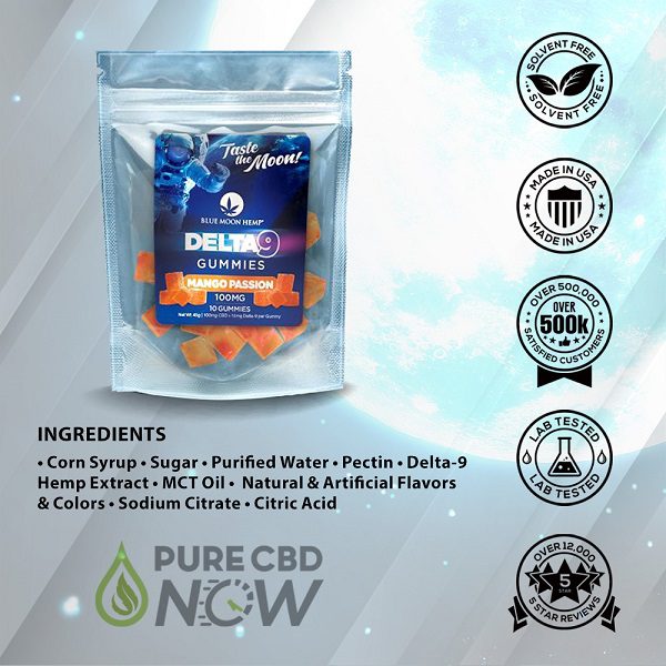 Blue Moon Hemp Delta 9 Gummies 100mg/10ct Best Price