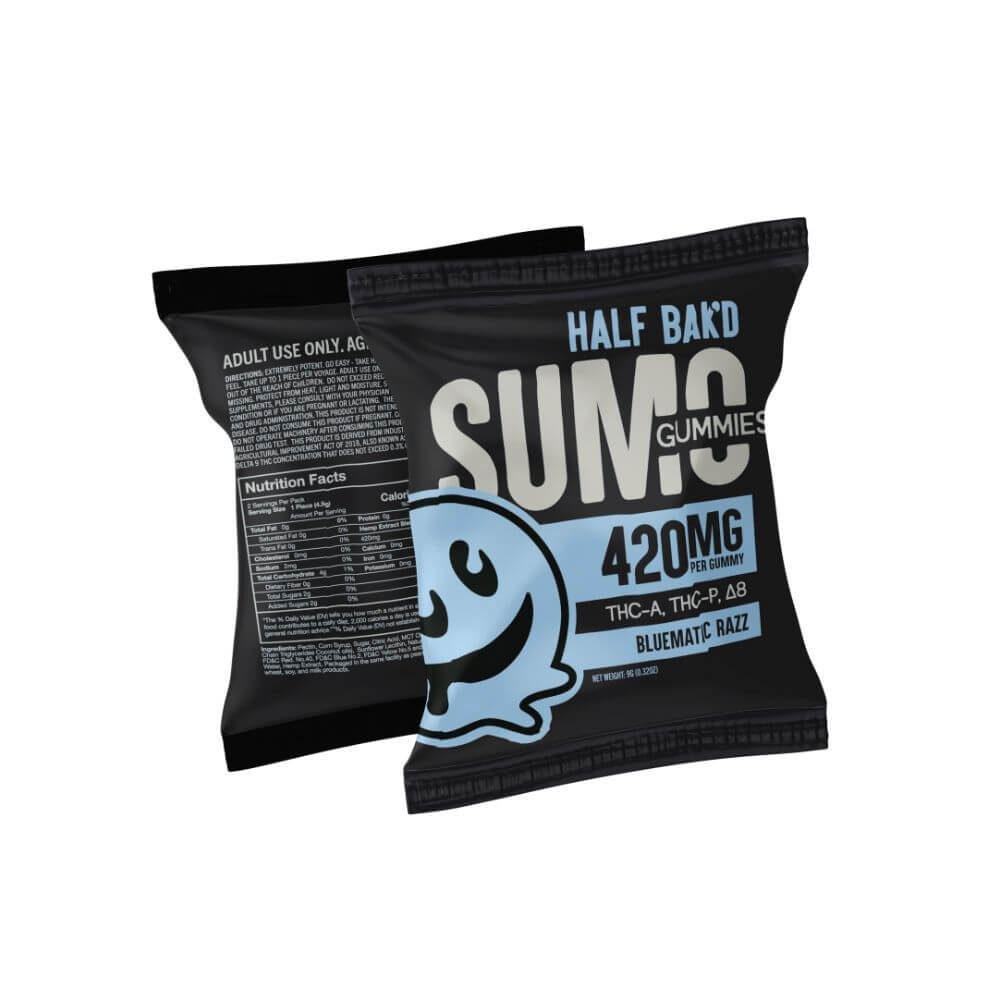 Half Bak'd Bluematic Razz Sumo Gummies Best Price