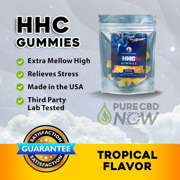 Blue Moon Hemp HHC Tropical Fruit Gummies 250mg (10ct) Best Price