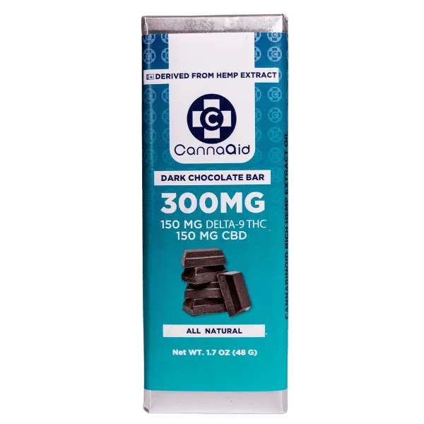 CannaAid | Delta 9 THC + CBD Chocolate Bar - 300mg Best Price