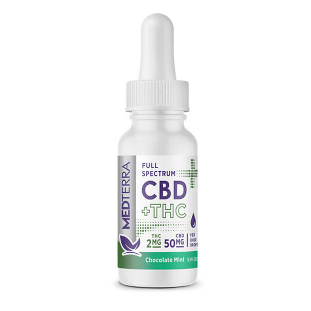 CBD Tincture - CBD + THC True Full Spectrum Chocolate Mint Drops - 750mg-3000mg - By Medterra Best Price