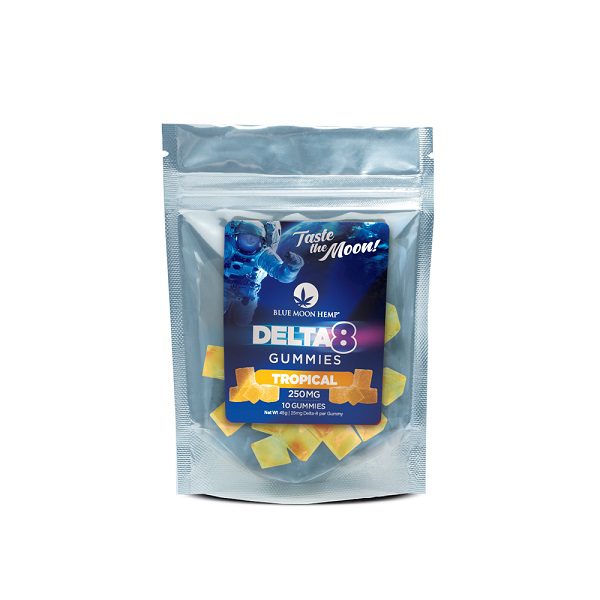 Blue Moon Hemp Delta 8 Tropical Fruit Gummies 250mg (10ct) Best Price