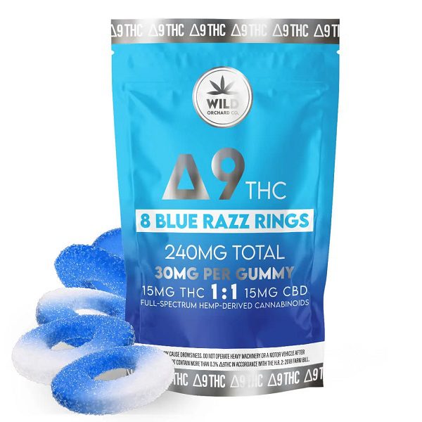 Wild Orchard Delta 9 Blue Razz Rings 240mg or 600mg Best Price