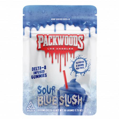 Delta 8 Edible - Sour Blue Slush Gummies - 1000mg by Packwoods Best Price