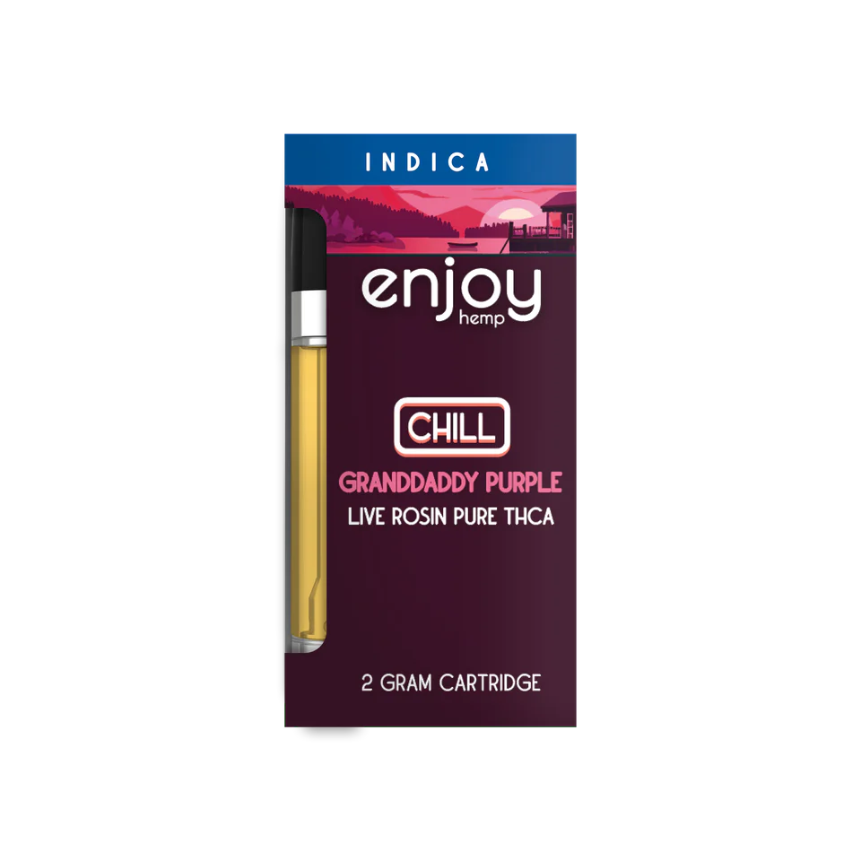 Enjoy Hemp Live Rosin Pure THCA 2g Vape Cartridge for Chill - GrandaddyPurple (Indica) Best Price