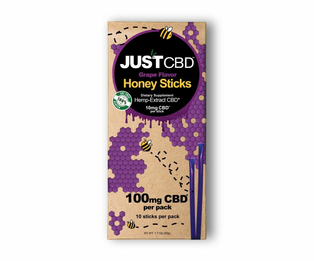 JustCBD - CBD Honey Sticks Grape Best Price