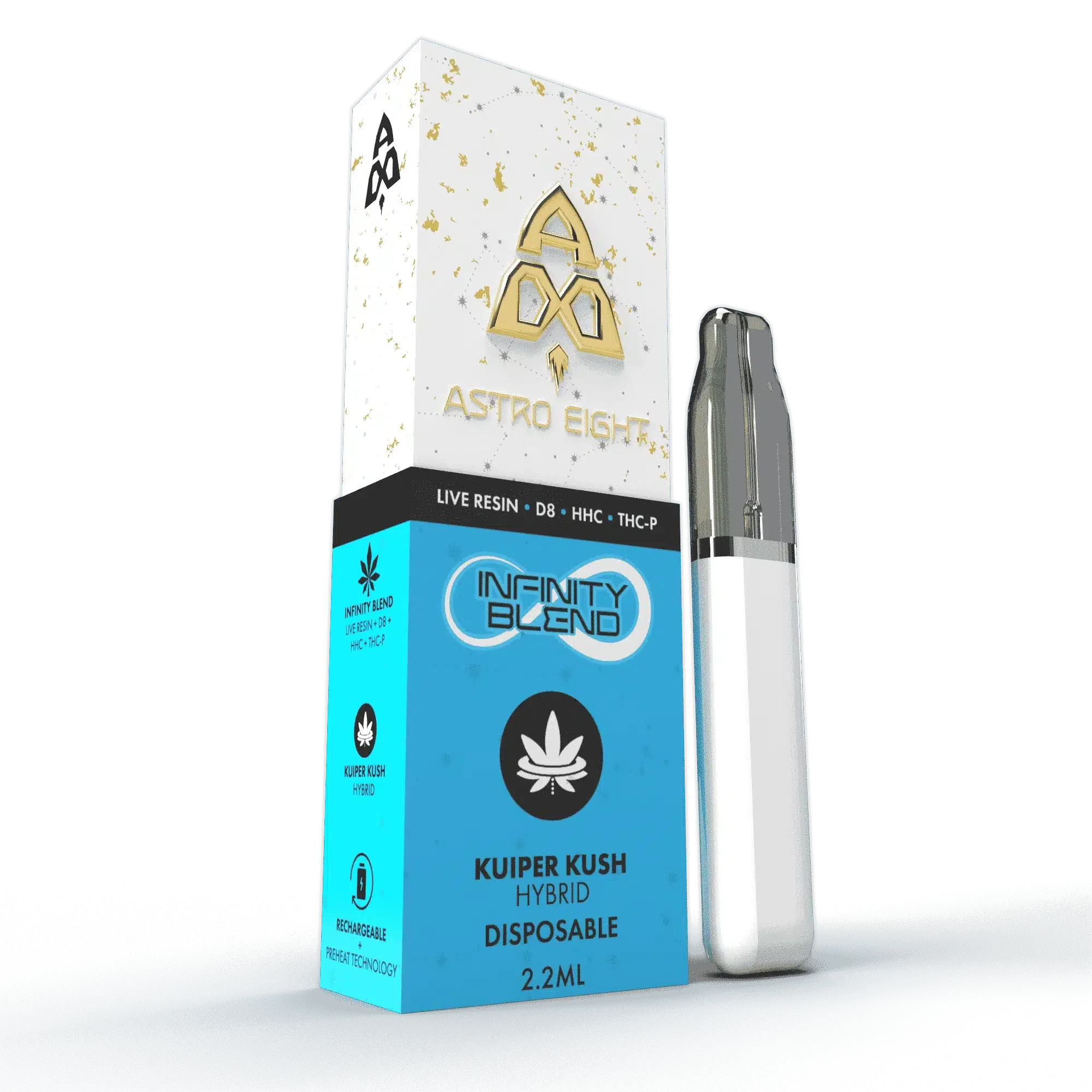 Astro Eight | Live Resin Delta 8 + HHC Infinity Blend Rechargeable Disposable - 2.2mL Best Price