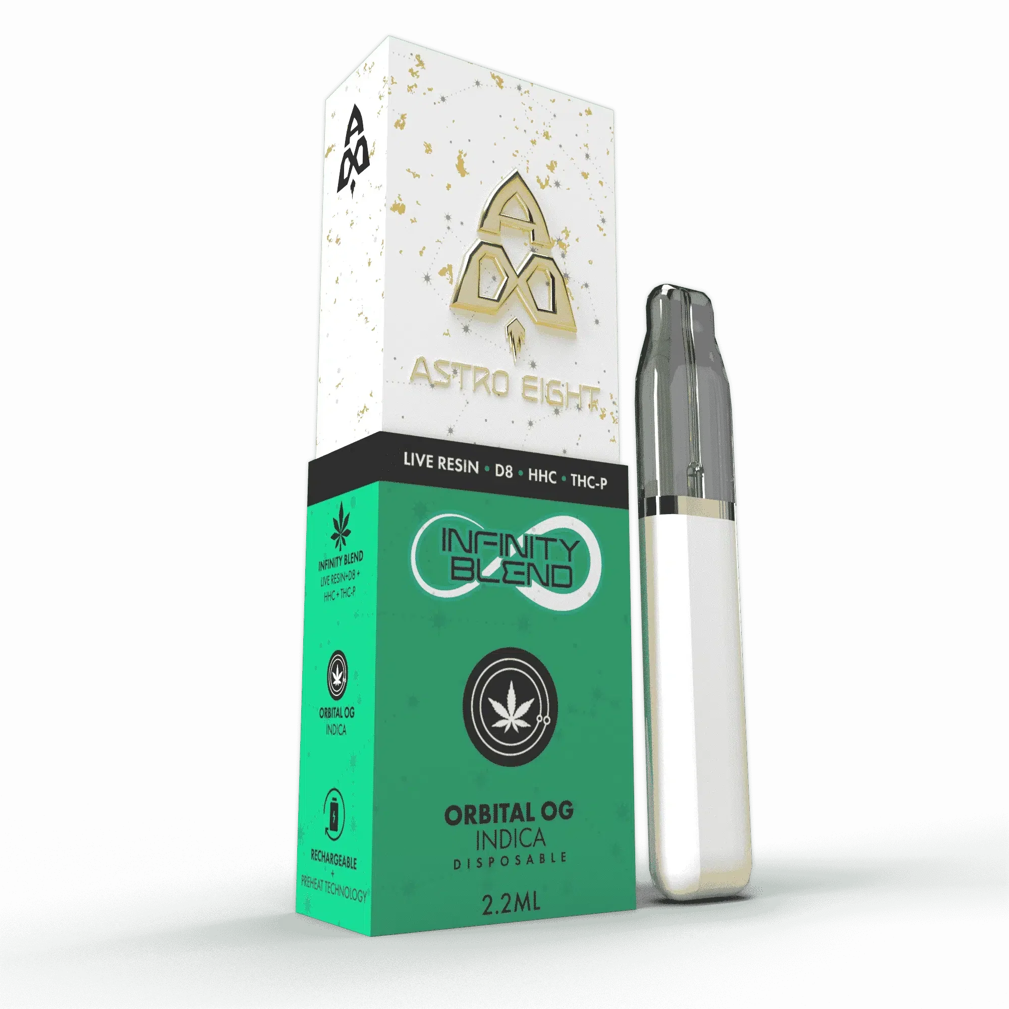 Astro Eight | Live Resin Delta 8 + HHC Infinity Blend Rechargeable Disposable - 2.2mL Best Price