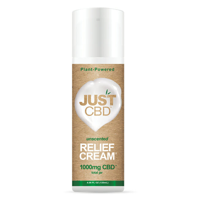 JustCBD - CBD Infused Relief Cream Airless Pump Best Price