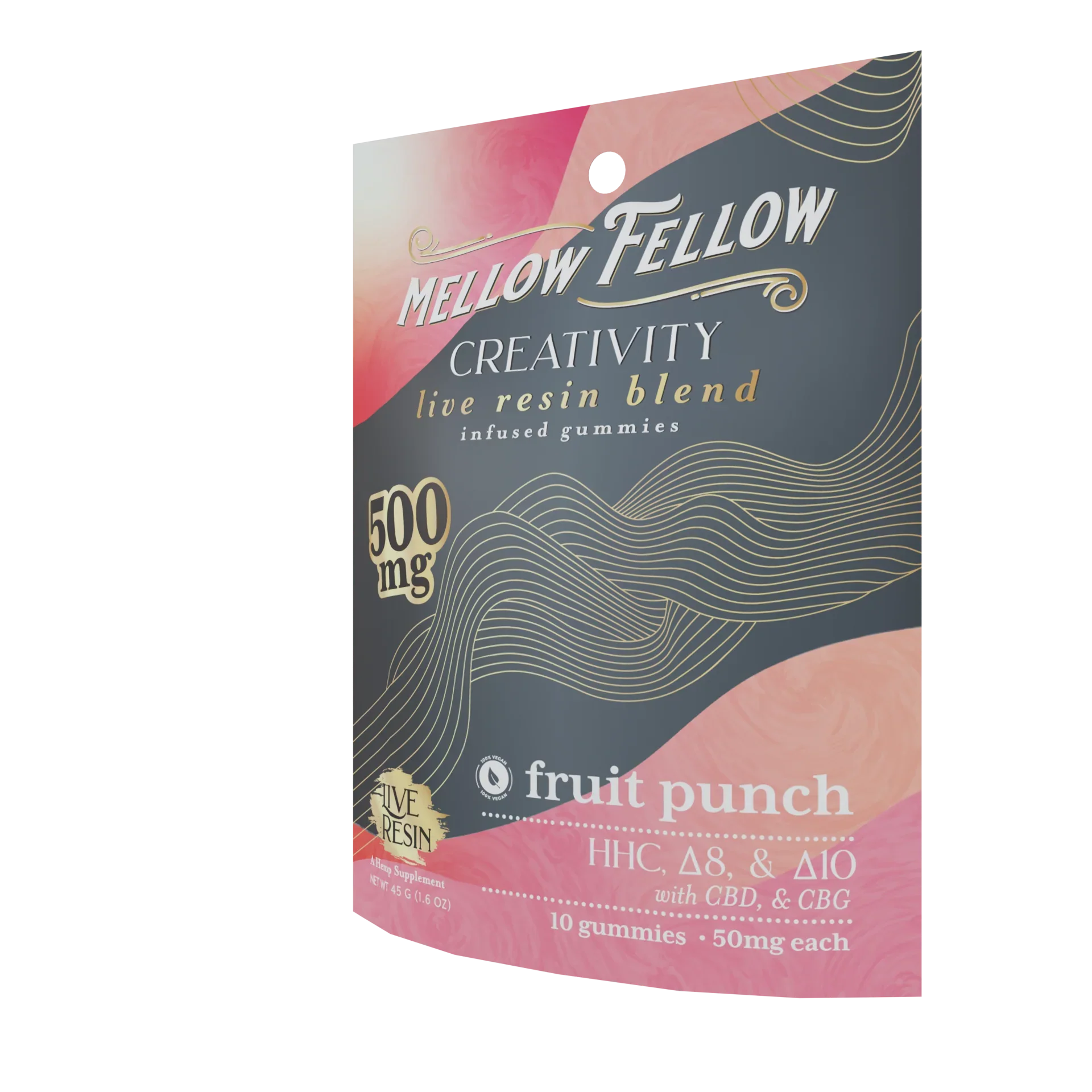 Mellow Fellow Creativity Blend Live Resin M-Fusions Edibles Fruit Punch 500mg Best Price