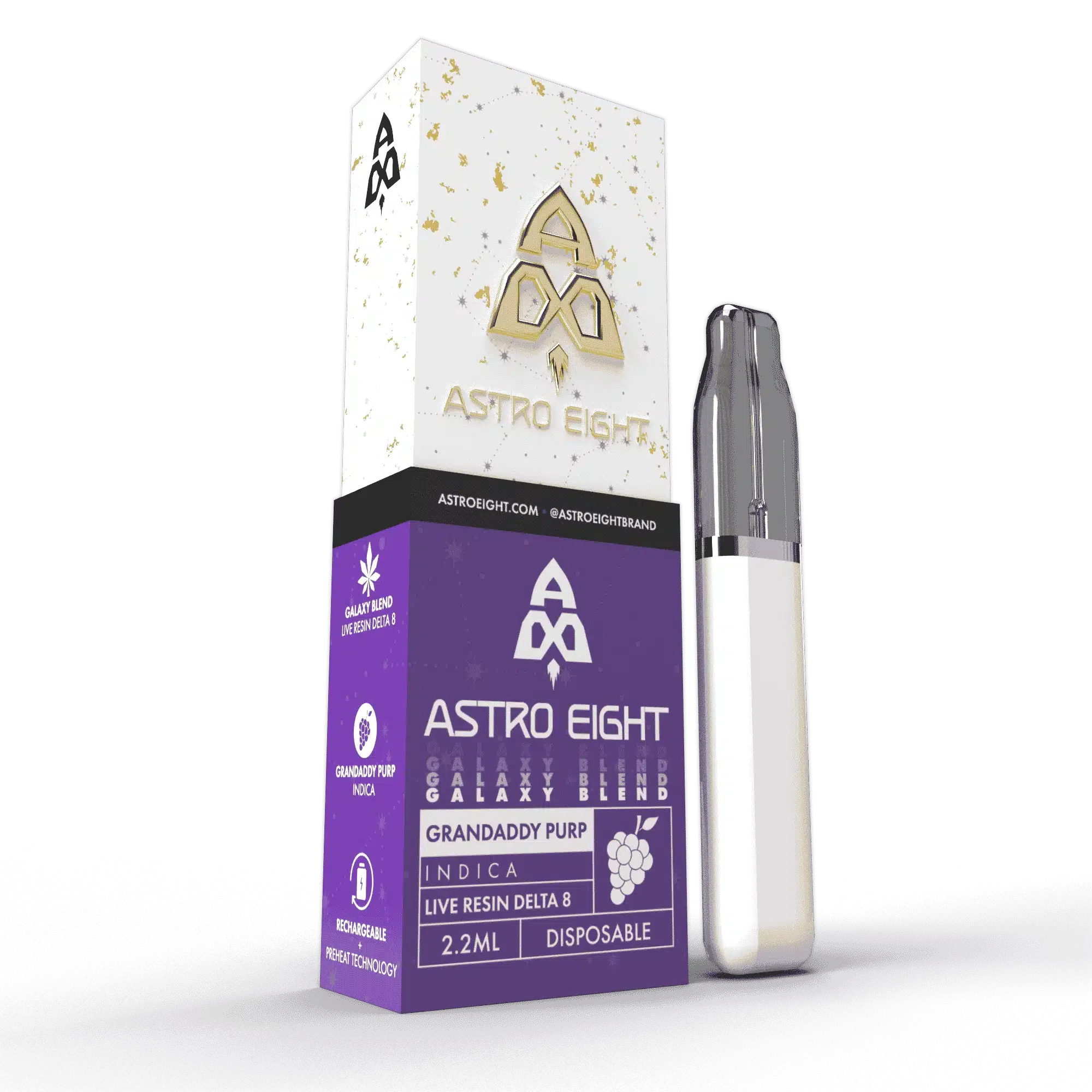 Astro Eight | Live Resin Delta 8 THC Galaxy Blend Rechargeable Disposable - 2.2mL Best Price