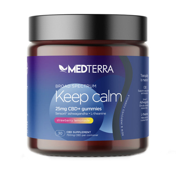 Medterra - CBD Edible - Keep Calm Broad Spectrum Gummies - Strawberry Lemonade - 25mg Best Price