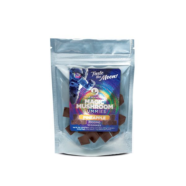 Blue Moon Hemp Legal Mushroom Pineapple Gummies 2000mg (10ct) Best Price